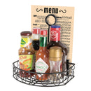 Porte-condiments en fil métallique avec pince à menu