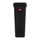 Rubbermaid Slim Jim Behälter mit Entlüftungskanälen, Schwarz, 87 l