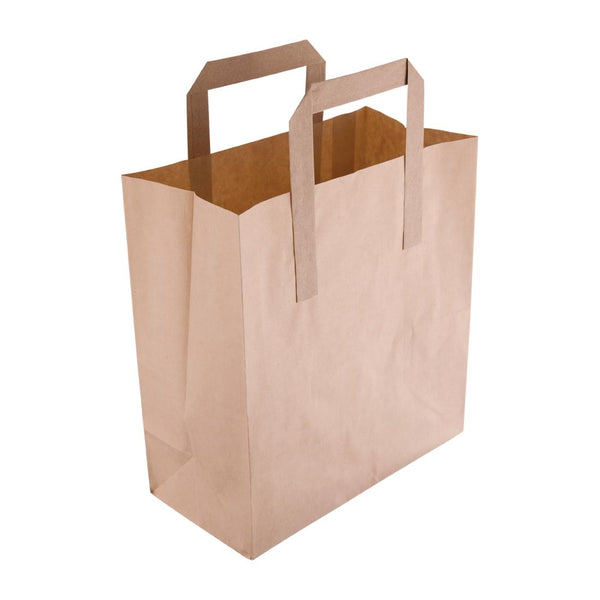 Fiesta Compostable Recycled Brown Paper Carrier Bags Small (Pack of 250)