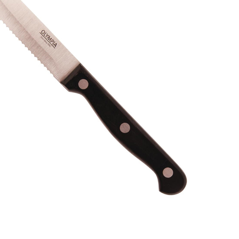 Olympia Rounded Steak Knives Black (Pack of 12)