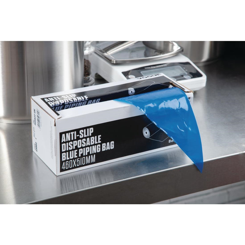 Vogue Anti-Slip Disposable Blue Piping Bags (Pack of 100)