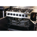Buffalo 6 Burner Gas Oven Range with Castors