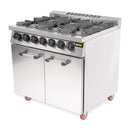 Buffalo 6 Burner Gas Oven Range with Castors