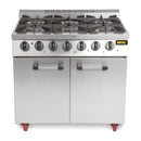 Buffalo 6 Burner Gas Oven Range with Castors