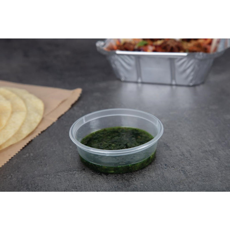 Fiesta Recyclable Plastic Microwavable Deli Pots 50ml / 1.75oz (Pack of 100)