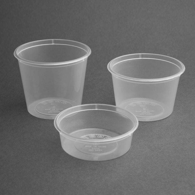 Fiesta Recyclable Plastic Microwavable Deli Pots 50ml / 1.75oz (Pack of 100)