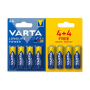 Varta Longlife Power Batterien AA 4+4 Kostenloses Aktionspaket