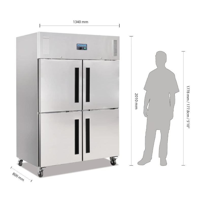 Polar G-Serie Gastro-Kühlschrank mit aufrechter Doppeltür, 1200 l