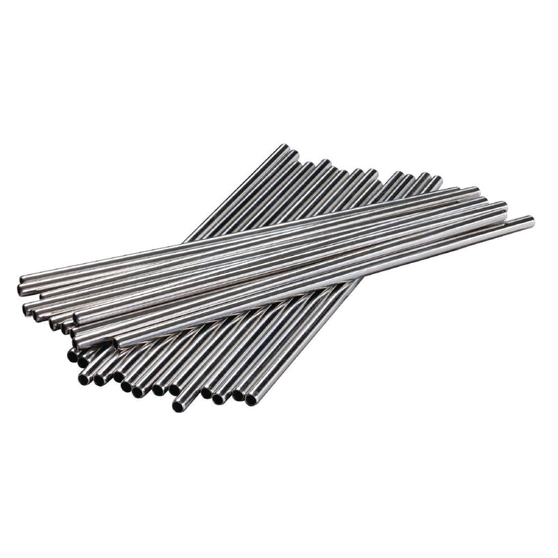 Beaumont Stainless Steel Metal Straws 8.5" (Pack of 25)