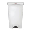 Rubbermaid Slim Jim Step on Bin Frontpedal 68Ltr Weiß