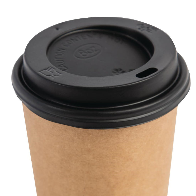 Fiesta Recyclable Coffee Cup Lids Black 225ml / 8oz (Pack of 50)