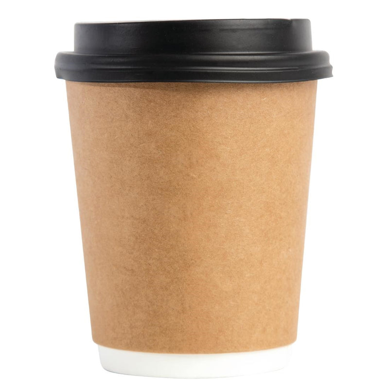 Fiesta Recyclable Coffee Cup Lids Black 225ml / 8oz (Pack of 50)