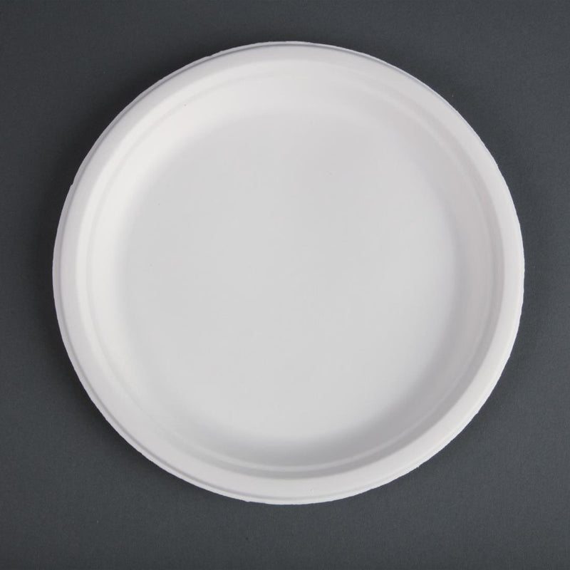 Fiesta kompostierbare Bagasse-Teller, rund, 260 mm, 50 Stück