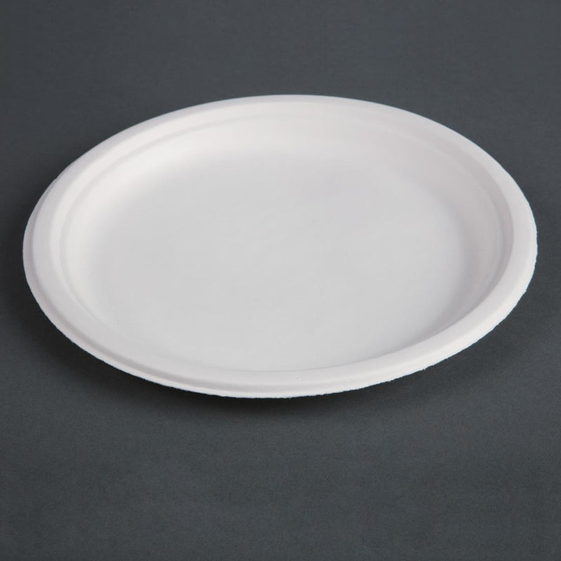 Fiesta kompostierbare Bagasse-Teller, rund, 260 mm, 50 Stück