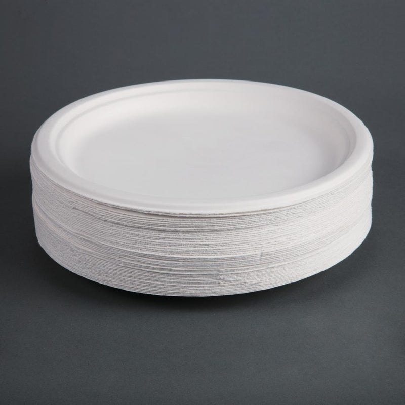 Fiesta kompostierbare Bagasse-Teller, rund, 260 mm, 50 Stück