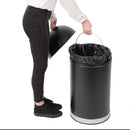 Bolero Steel Bullet Bin mit offenem Deckel, Schwarz, 40 l