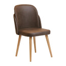 Koldal Dining Chair Buffalo Espresso with Light Wood Legs