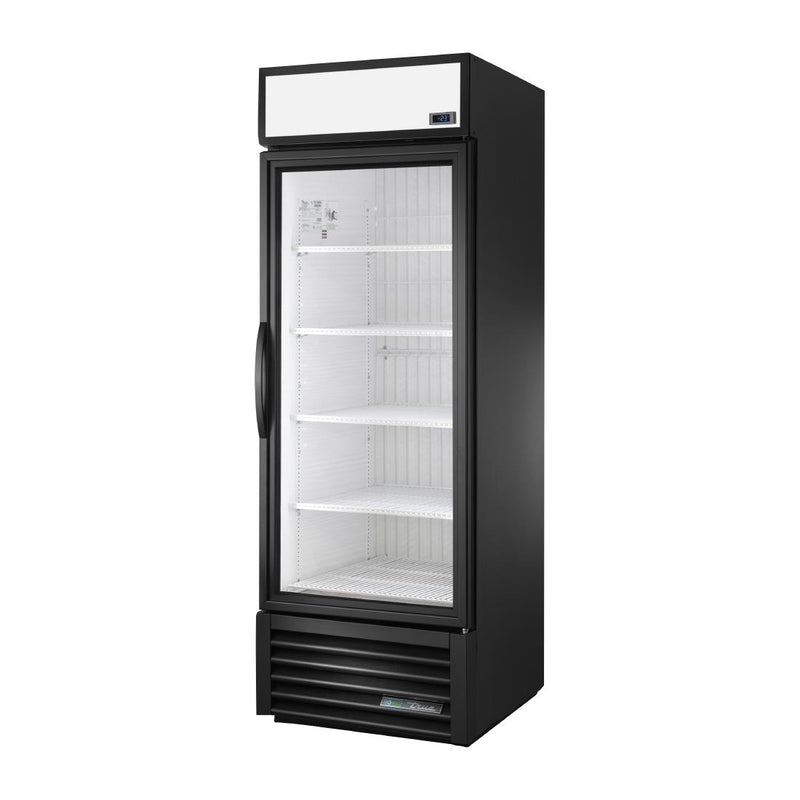 True Upright Retail Merchandiser-Kühlschrank, schwarze Außenseite