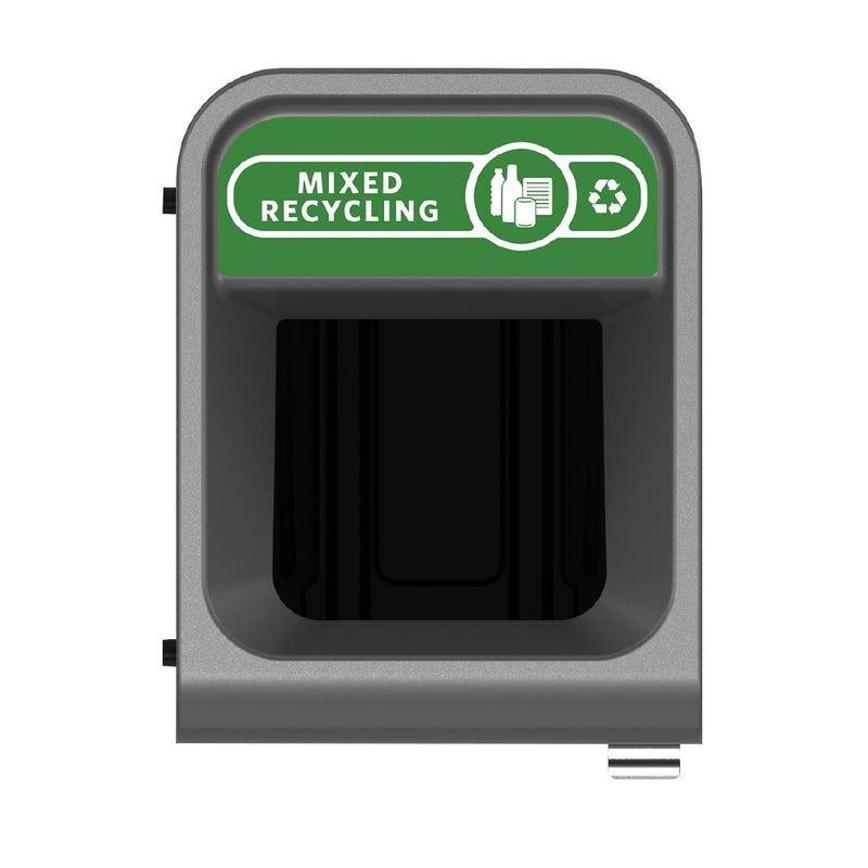 Rubbermaid Configure Recycling Bin with Mixed Recycling Label Green 57Ltr