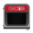 Rubbermaid Configure Recycling Bin with Plastic Recycling Label Red 87Ltr