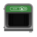 Rubbermaid Configure Recycling Bin with Glass Recycling Label Green 87Ltr