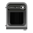 Rubbermaid Configure Recycling Bin with General Waste Label Black 57L