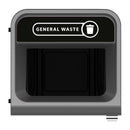 Rubbermaid Configure Recycling Bin with General Waste Label Black 87L