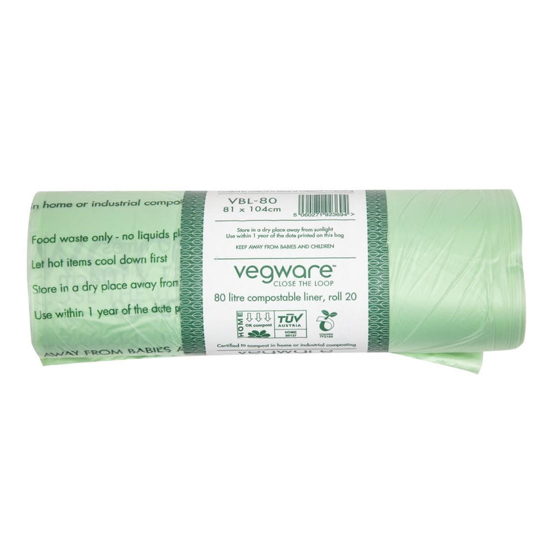 Vegware Compostable Bin Liners 80Ltr (Pack of 240)