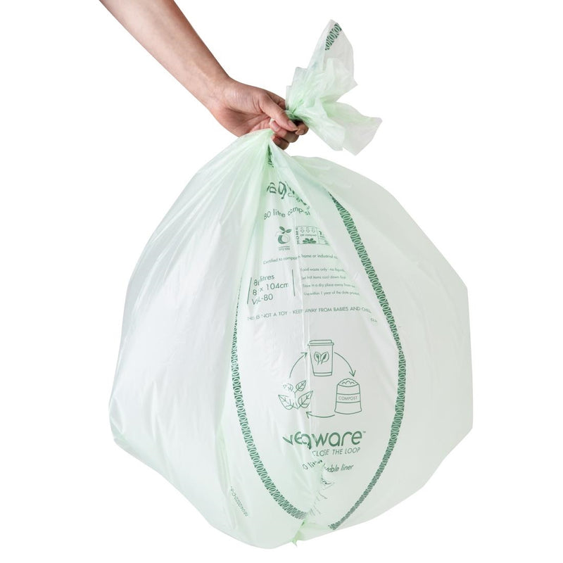 Vegware Compostable Bin Liners 80Ltr (Pack of 240)