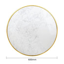Bolero Round Marble Tabletop with Brass Effect Rim White 600mm