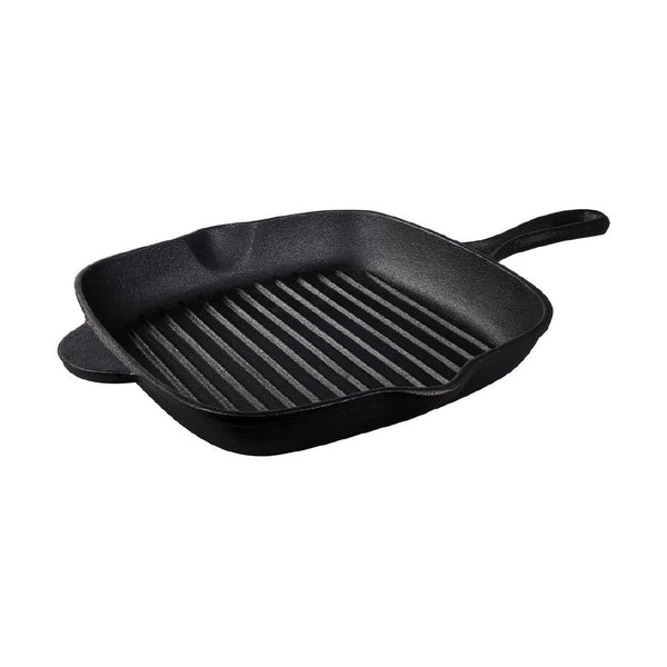 Tramontina Vorgewürzte quadratische Grillpfanne aus Gusseisen, 270 mm, 2,2 l