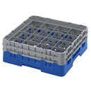 Cambro Camrack Blau, 16 Fächer, maximale Glashöhe 133 mm