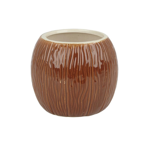 Beaumont Ceramic Coconut Tiki Mug Medium Brown 500ml