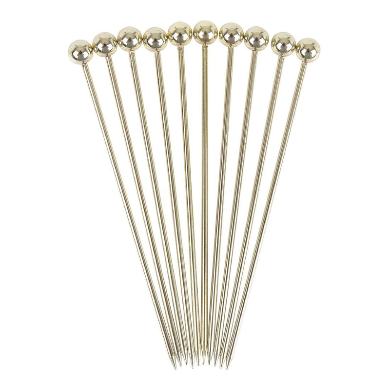 Beaumont Ball Garnish Pick Gold Plated (Pack of 10)