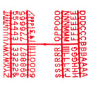 Beaumont-Buchstabensatz mit 660 Zeichen, Rot, 12 mm
