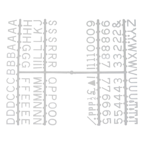 Beaumont 12-mm-Buchstabensatz (660 Zeichen), Weiß