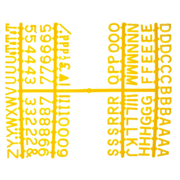 Beaumont 12-mm-Buchstabensatz (660 Zeichen), Gelb