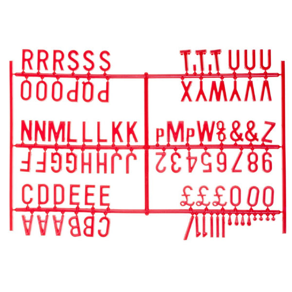 Beaumont 19-mm-Buchstabensatz (540 Zeichen), Rot