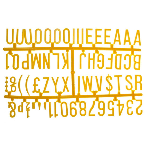 Beaumont 31-mm-Buchstabensatz (390 Zeichen), Gelb