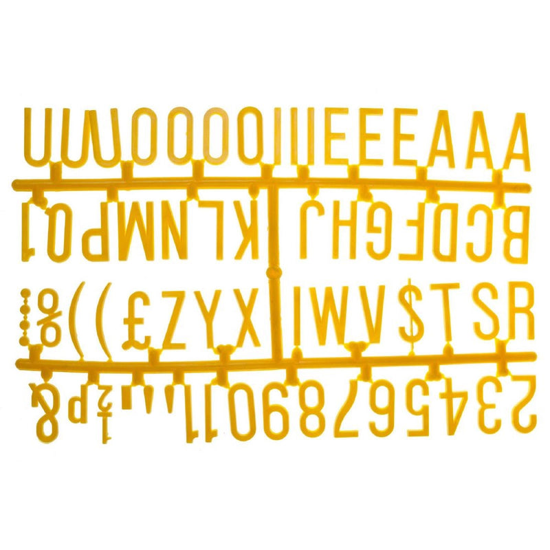 Beaumont 31-mm-Buchstabensatz (390 Zeichen), Gelb