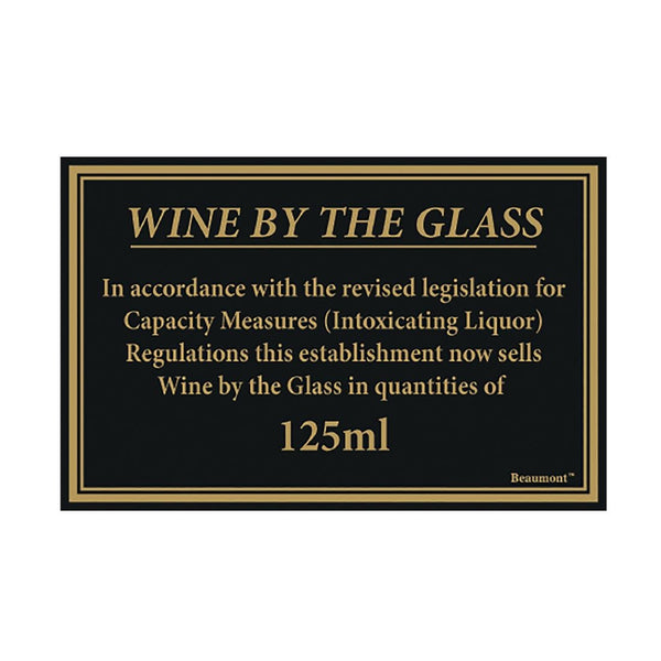 Beaumont 125ml Wine Law Sign 170x110mm