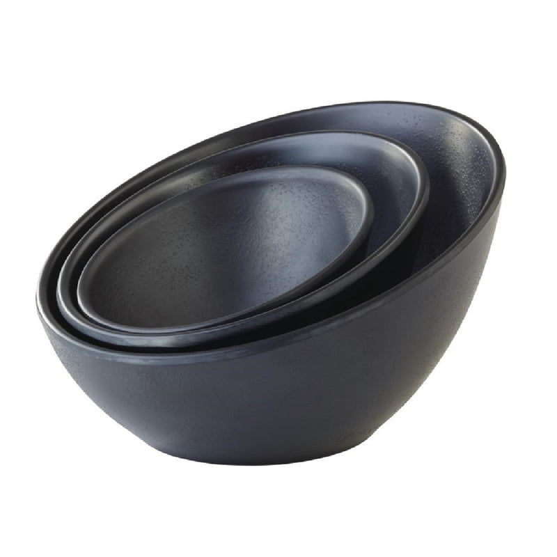 APS Zen Melamine Round Sloped Bowl Black 150ml