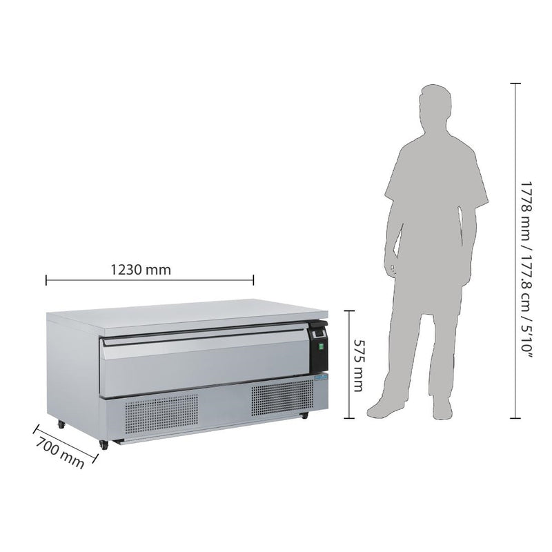 Polar U-Serie Einzelschublade, Dual-Temperatur-Kühlschrank mit Gefrierfach, 3 x GN