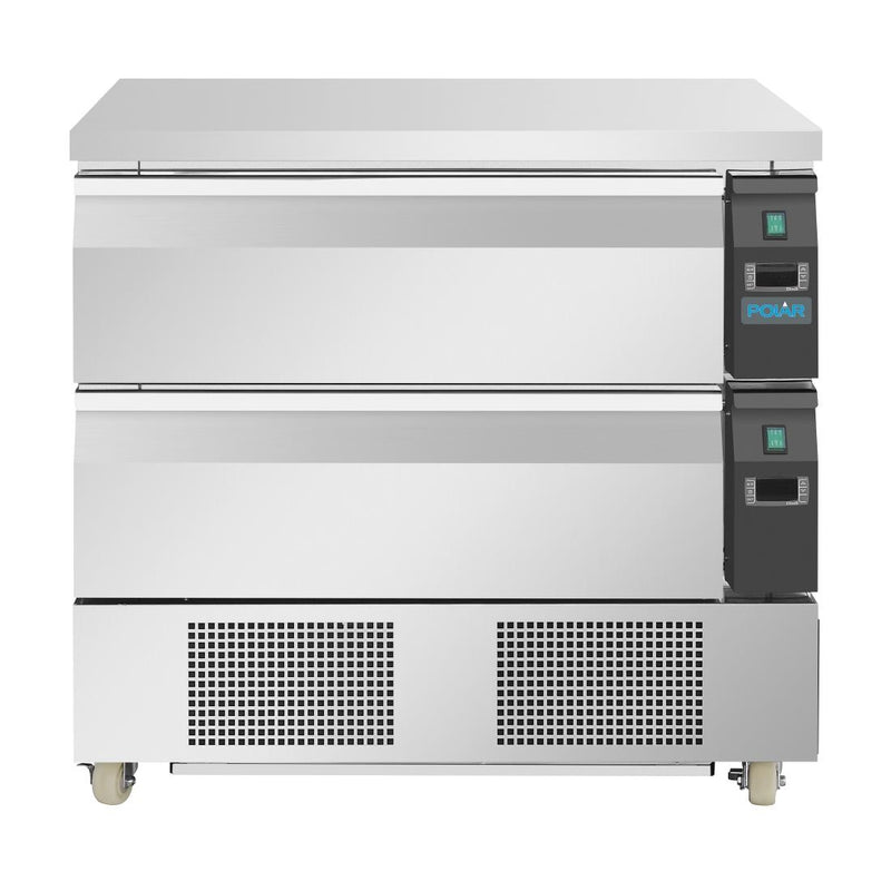 Polar U-Serie Doppelschublade, Dual-Temperatur-Kühlschrank mit Gefrierfach, 4 x GN