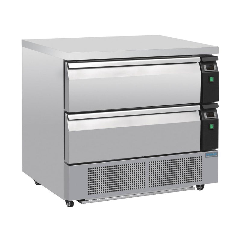 Polar U-Serie Doppelschublade, Dual-Temperatur-Kühlschrank mit Gefrierfach, 4 x GN