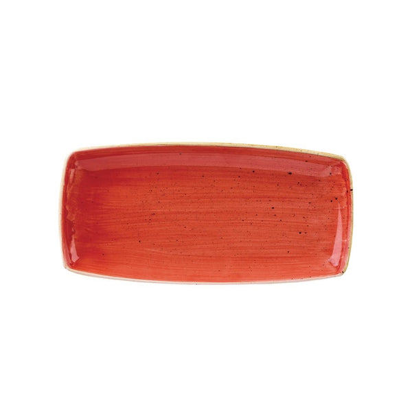 Churchill Stonecast Rechteckiger Teller, Beerenrot, 350 x 185 mm, 6 Stück
