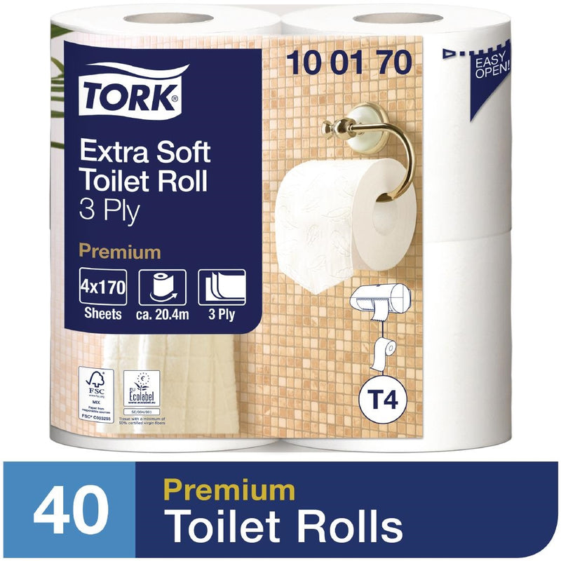 Tork Extra weiches Premium-Toilettenpapier, 3-lagig, 20,4 m (40 Stück)