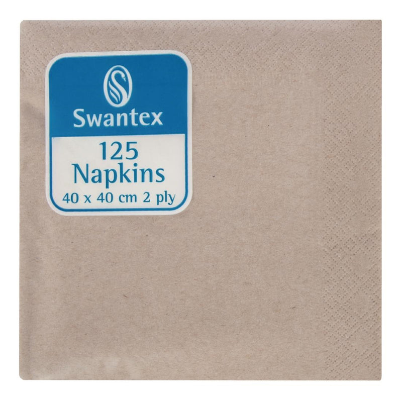 Swantex Recycelte Dinner-Servietten, Kraft, 40 x 40 cm, 2-lagig, 1/4-Faltung (2000 Stück)