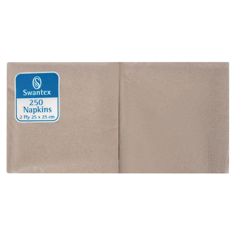 Swantex Recycelte Cocktailserviette Kraft 25 x 25 cm 2-lagig 1/4 Falz (2000er-Pack)