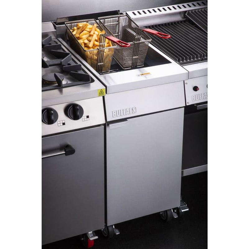 Buffalo Single Tank Twin Basket Freestanding Gas Fryer